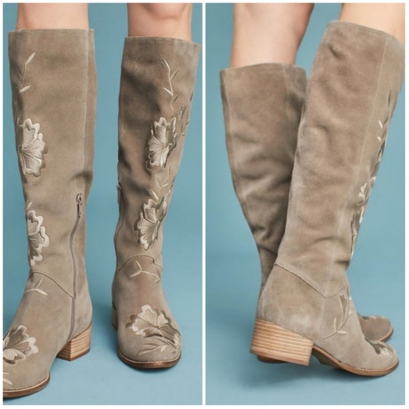 Anthropologie Shoes - Anthro Seychelles Callback Taupe Suede Tall Boots